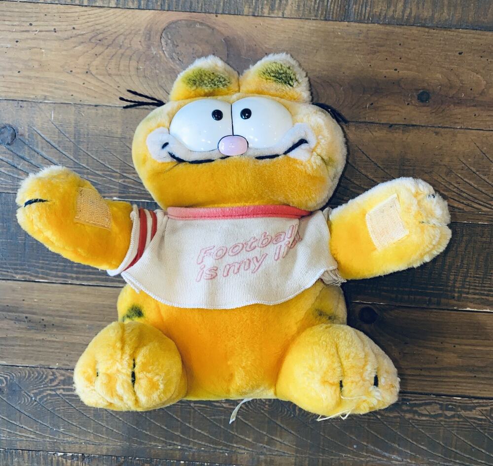 FADED Vintage GARFIELD the Cat Plush stuffed animal Football is my LIFE Shirt